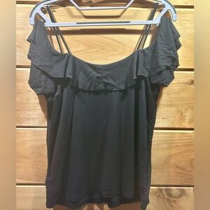 American Eagle Soft & Sexy Slub Cold Shoulder top M